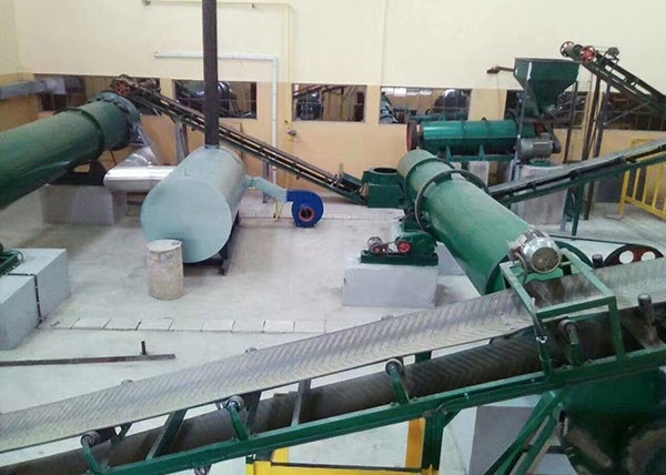 Cadena de producción del fertilizante orgánico del abono del pollo instalación de producción del fertilizante de 10t/H