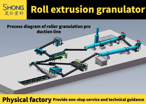 Línea de producción de fertilizantes de granulador de extrusión de rollo No es necesario secar Moldeado por extrusión de una sola vez