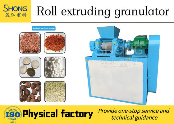 Granulador de extrusión de doble rodillo con 15-22KW de potencia Construcción de acero al carbono y tamaño de grano de 1mm-15cm