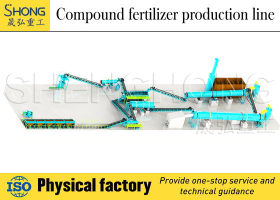 Granulador de tambor de 380V para línea de producción de fertilizantes NPK 1-50T/H