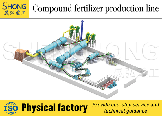 Línea de producción de fertilizante NPK, gránulos de 2-5 mm, control PLC 380V