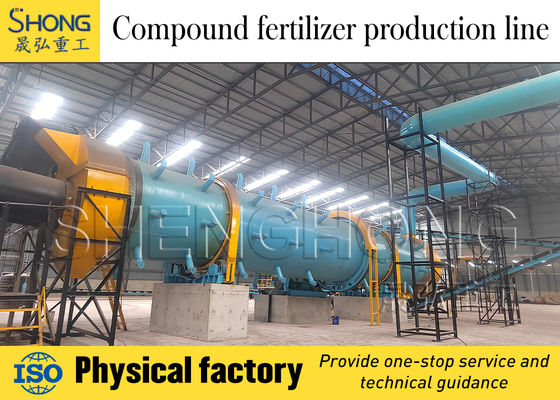 Línea de producción de fertilizante orgánico con capacidad de 1-100 toneladas por hora y tamaño de gránulos de 2-30 mm para alto contenido de nutrientes