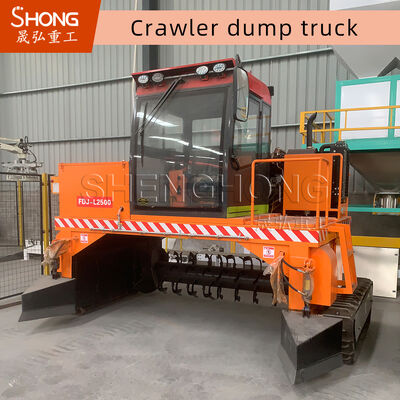 Volteador de compostaje de fermentación sobre orugas de 4710*1700*2500mm con capacidad de 1-20T y ancho de trabajo de 3000mm