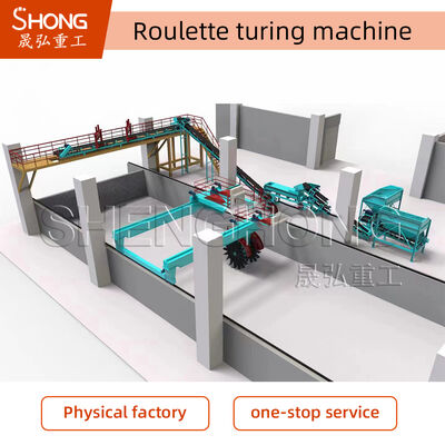 Turner de compostaje tipo rueda - Sistema de doble eje, fermentación rápida, ahorro de energía