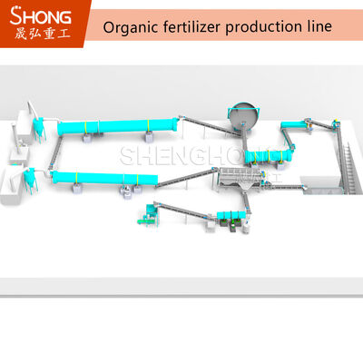 Línea de producción de fertilizantes orgánicos de vermicompost para estiércol de cerdo con capacidad anual de 1-20 mil toneladas, humedad inferior al 10% y voltaje de 380V o personalizado