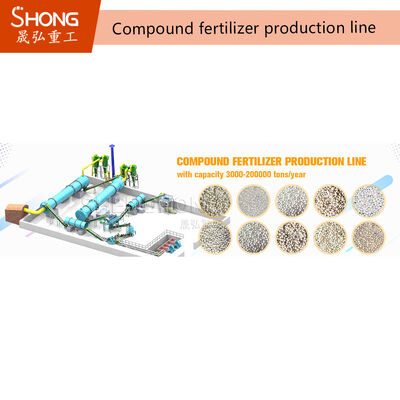 Granulador de tambor de 380V para línea de producción de fertilizantes NPK 1-50T/H