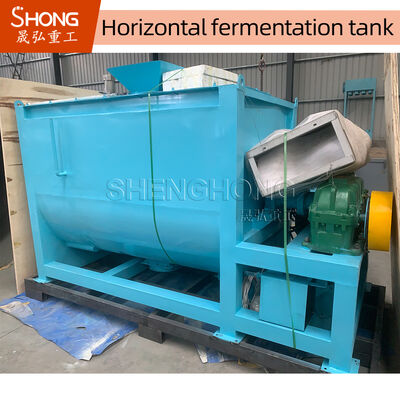 2CBM Capacidad Equipo de compostaje de fermentación de acero al carbono con salida de 800*350 mm y superficie de Ra <0,4 mm para la producción de fertilizantes orgánicos