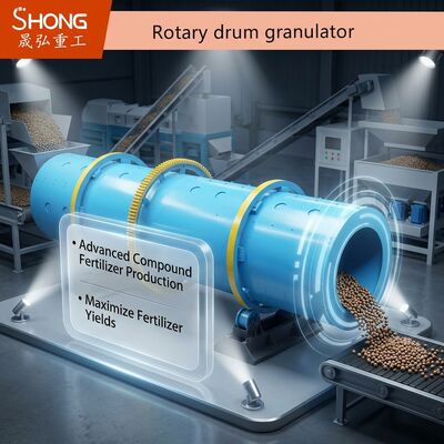 Granulador de Tambor Rotatorio para la Producción de Fertilizantes Compuestos con Gránulos en Forma de Bola y Tasa de Granulación del 70%