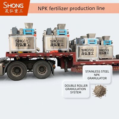 Granulador de fertilizantes NPK de acero inoxidable con capacidad de 12-15 t/h y diseño de doble rodillo para la granulación de fertilizantes compuestos