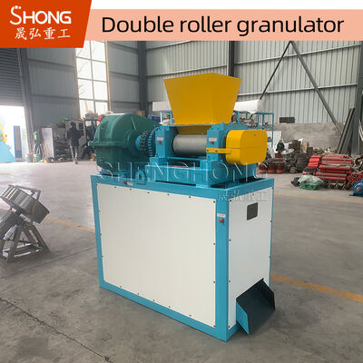 Máquina granuladora de fertilizantes de potasio de extrusión de doble rodillo con capacidad de 1-4 t/h y construcción de acero al carbono