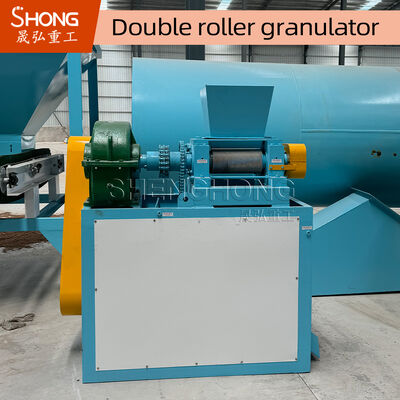 Granulador de doble rodillo con tamaño de rodillo de 186*300 mm para producción de fertilizantes, humedad del 2% al 8% y potencia de 18,5 kW