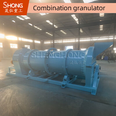 Granulador con tambor de dientes de agitación para fertilizantes orgánicos con una tasa de granulación del 90%, una humedad de alimentación del 20% al 40% y un contenido orgánico del 100%