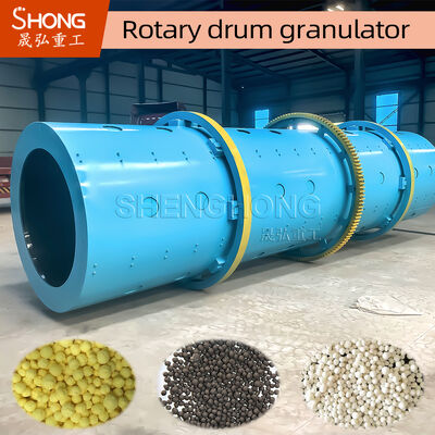 Granulador de tambor rotativo de acero inoxidable 8t/h Capacidad 11.5r/min Velocidad para fertilizantes orgánicos compuestos