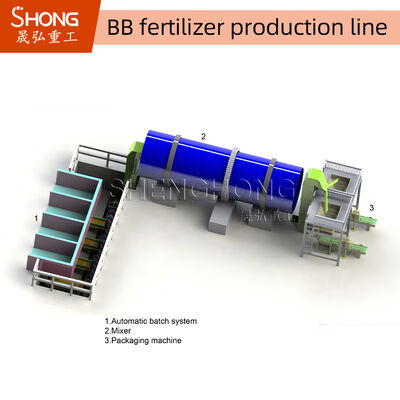 Línea de producción de fertilizantes BB personalizada con una capacidad de 1-10 t / h y una potencia de 15 + 4.5 kW para una mezcla eficiente de fertilizantes