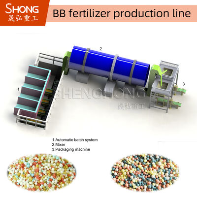 Línea de producción de fertilizantes BB con capacidad de 1-5 t/h Construcción de acero al carbono o acero inoxidable para una larga vida útil