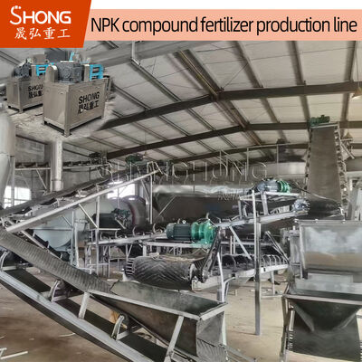 Línea de producción de fertilizantes NPK con tamaño granular de 2-4 mm, proceso seco y contenido de nutrientes ≥ 90%