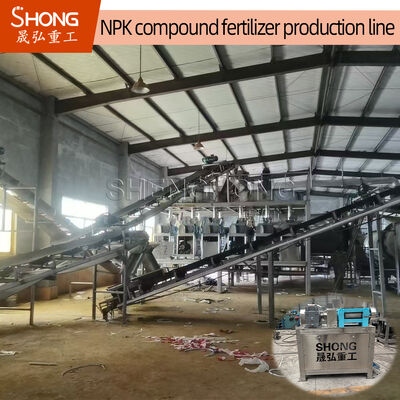 Línea de producción de fertilizantes NPK para pellets de forma irregular de 10 mm a 5-6 toneladas por hora