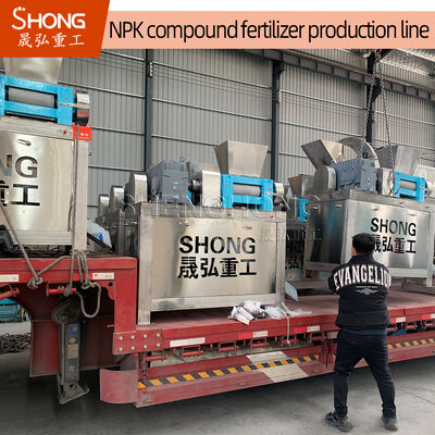 Línea de producción de fertilizantes compuestos NPK personalizada con granulador de extrusión de rodillos secos para una capacidad de 7-8 t / h y sin proceso de secado