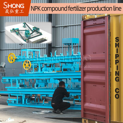 18.5kw Potencia 1.5-2.5t/h Capacidad Material de acero al carbono NPK Línea de producción de fertilizantes con prensas de doble rodillo