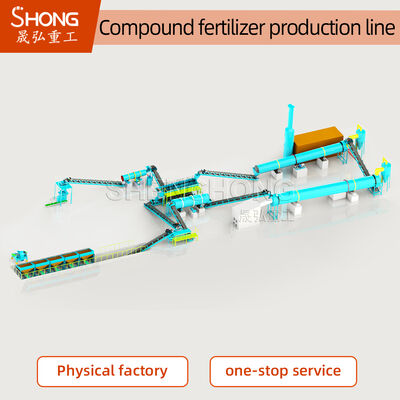 Línea de producción de fertilizantes NPK de 380V/50Hz personalizable con tamaño de gránulo de 3-8 mm y granulador rotativo de tambor