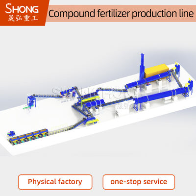 Línea de producción de fertilizantes compuestos NPK de tambor rotativo 200000TPY con construcción de acero al carbono y gránulos esféricos 1-3 mm