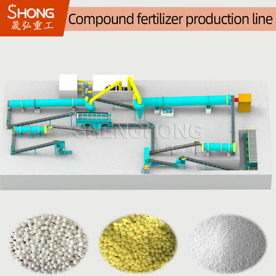 Línea de producción de fertilizantes compuestos de 380V/50Hz con alta resistencia de los gránulos y diámetro de los gránulos personalizable