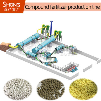Granulador de tambor giratorio de 380 V para línea de producción de fertilizantes NPK de alta resistencia con tamaño de gránulo de 3-8 mm