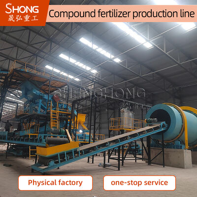 Línea de producción de fertilizantes NPK de 15 kW de potencia 1-2 T/H de capacidad con garantía de 12 meses