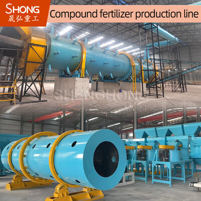 Línea de producción profesional de fertilizantes compuestos NPK con capacidad de 1-2 toneladas por hora y una relación de granulación del 90% para partículas esféricas de 1-3 mm