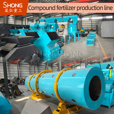 Línea de producción de fertilizantes compuestos de tambor rotativo con una producción anual de 100.000 toneladas de gránulos esféricos de 1-3 mm y contenido de nutrientes ajustable del 20% al 48%
