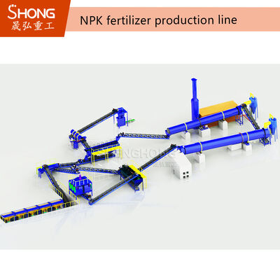 Línea de producción de fertilizantes NPK de proceso seco con gránulos de 2-4 mm y contenido de nutrientes ≥90%